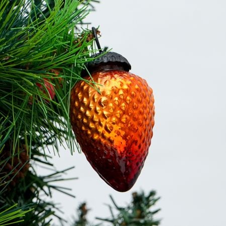 Vintage style Amber Glass Christmas Ornament