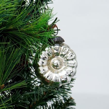 Silver Vintage Mercury Glass Christmas Tree Ornament