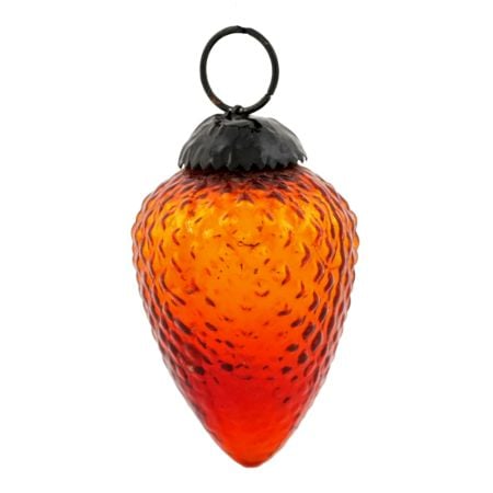 Amber Vintage Glass Christmas Tree Ornament
