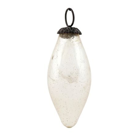 Silver Vintage style Mercury Glass Christmas Ornament