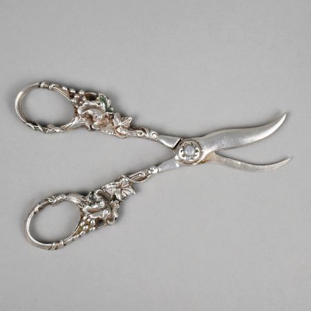 Handcrafted Silver Grape Shears Vintage Fruit Scissors
