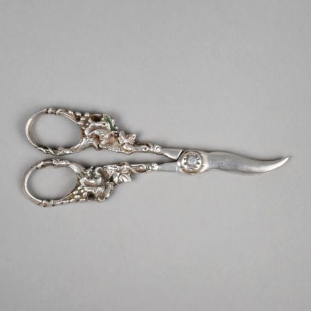 Handcrafted Silver Grape Shears Vintage Fruit Scissors