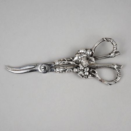 Handcrafted Silver Grape Shears with Stainless Steel Blade