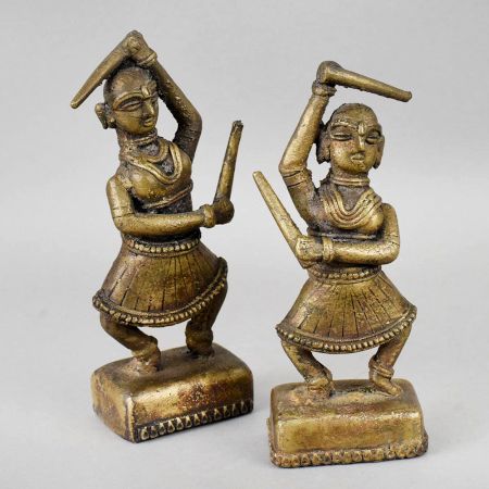 Handcrafted Brass Tribal Musician Figurines In Set