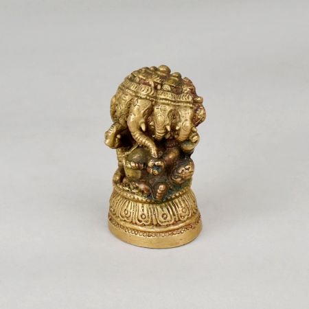 Handcrafted Brass Panchmukhi Ganesha Murti Ganpati Idol