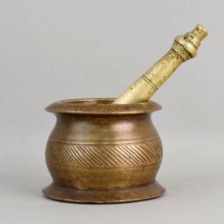 Handcrafted Brass Mortar and Pestle Traditional Khalbatta