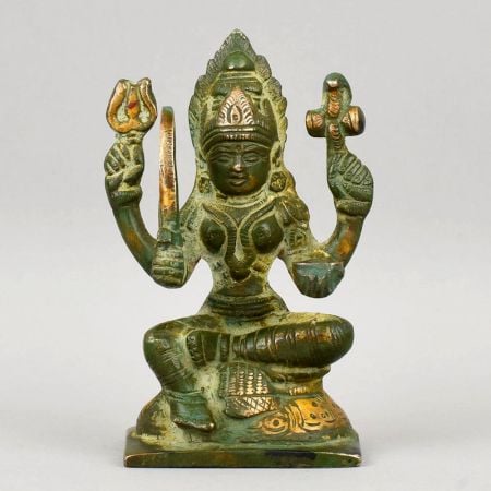Handcrafted Brass Mariamman Murti Antique Finish Pooja Idol