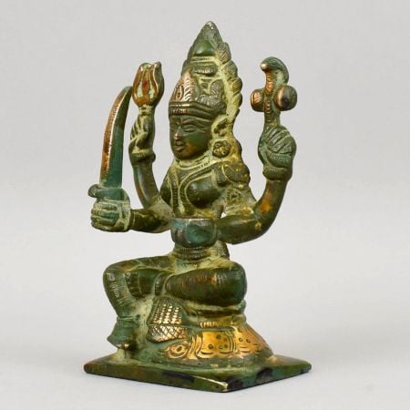 Handcrafted Brass Mariamman Murti Antique Finish Pooja Idol