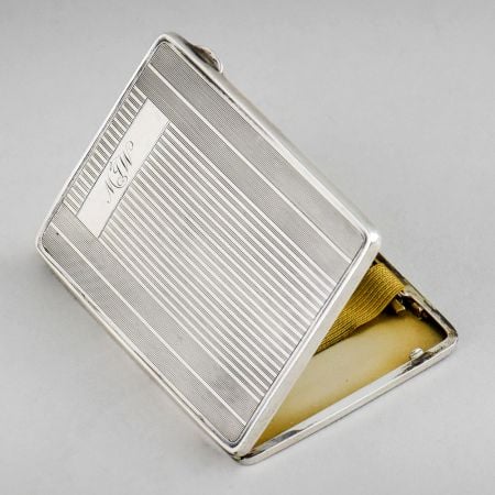 Vintage Hallmarked Sterling Silver Monogram Cigarette Case