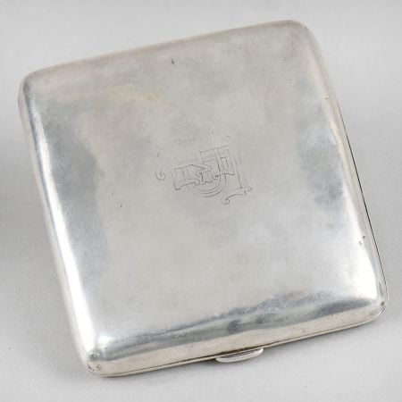 Vintage Hallmarked Sterling Silver Monogram Cigarette Case