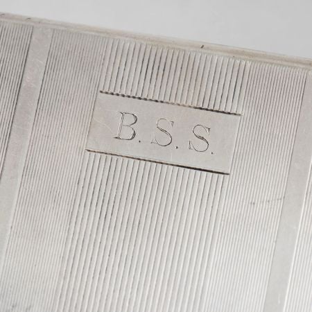 Vintage Hallmarked Sterling Silver Cigarette Case with B.S.S. Monogram