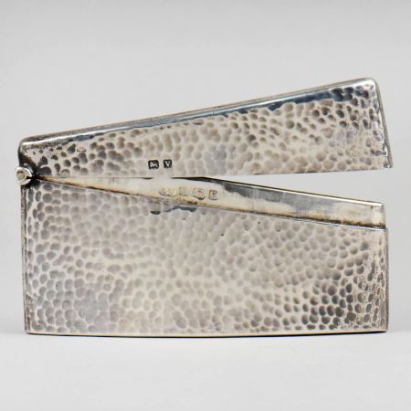 Vintage Hallmarked Sterling Silver Hammered Cigarette Case