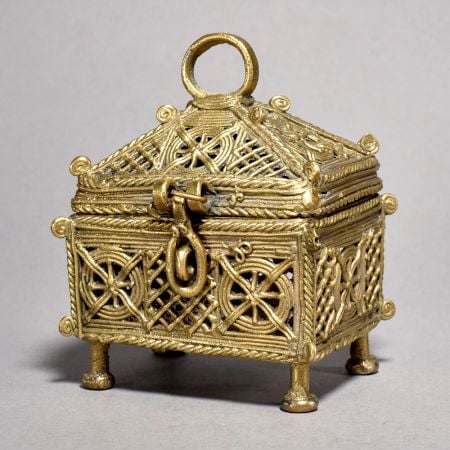 Vintage Handmade Brass Jewelry Box for Antique Collection Storage