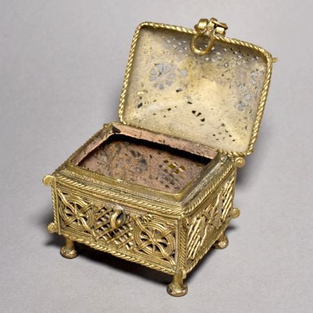 Vintage Handmade Brass Jewelry Box for Antique Collection Storage