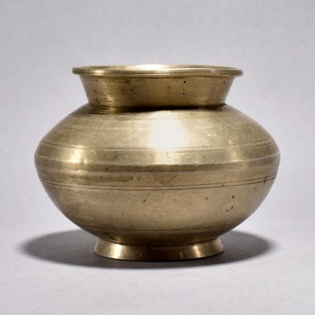 Vintage Finish White Metal Holy Water Pot for Rituals