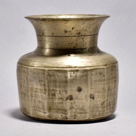 Handmade Holy Water Pot Made of White Metal for Prayer Room
