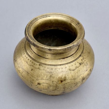 Vintage Sacred Brass Holy Water Pot for Hindu Rituals