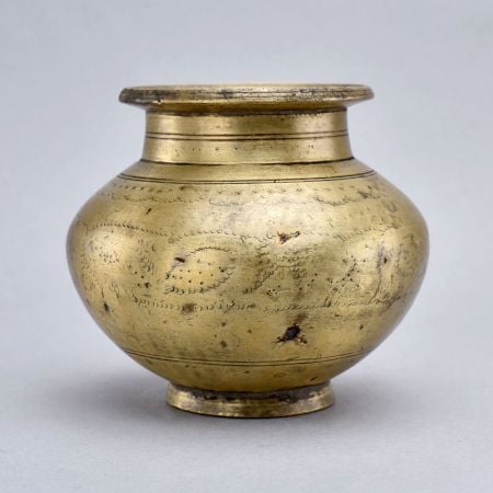 Vintage Sacred Brass Holy Water Pot for Hindu Rituals