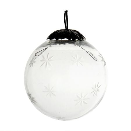 Clear Plum Star Cut Christmas Hanging