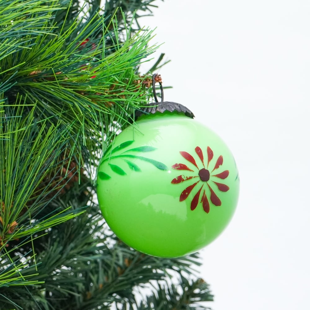 Green Round Flower Christmas Hanging