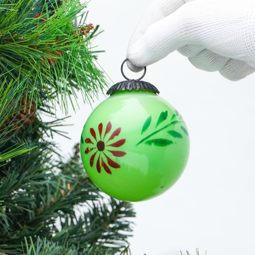 Green Round Flower Christmas Hanging