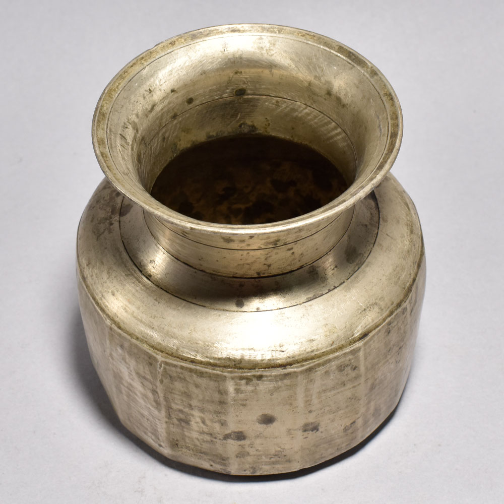 Handmade Holy Water Pot Made of White Metal for Prayer Room