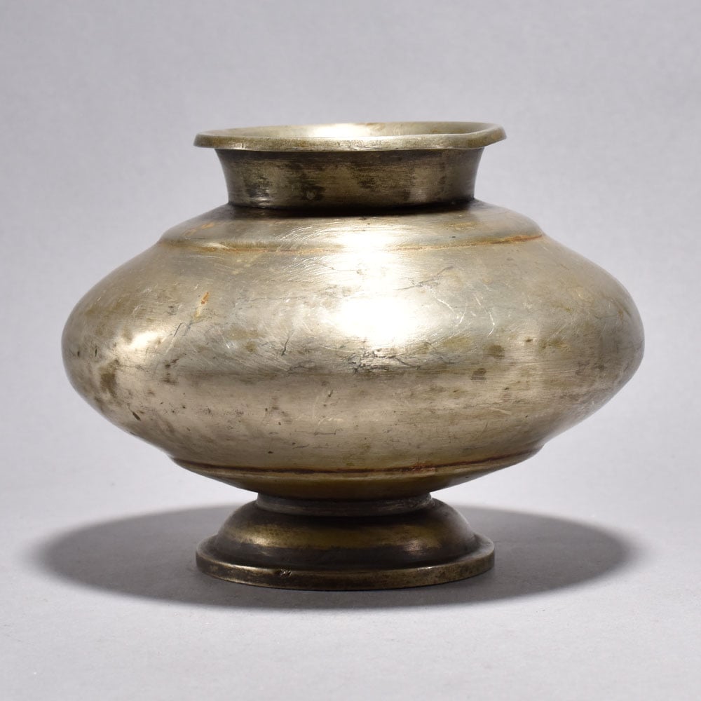 Indian Handcrafted Holy Water Pot Made of White Metal