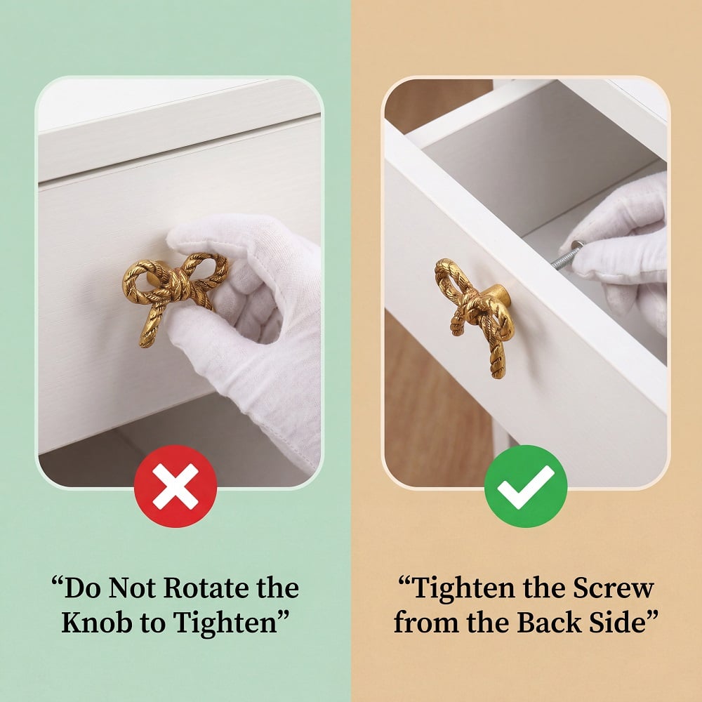 6 Pieces Handmade Gold Vintage Aluminium Bow Cabinet Knobs