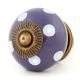 Purple Polka Dot Ceramic Drawer Knob