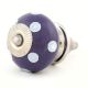 Purple Polka Dot Ceramic Drawer Knob