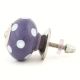 Purple Polka Dot Ceramic Drawer Knob