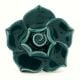 Forest Green Rose Ceramic Dresser Knob