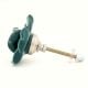 Forest Green Rose Ceramic Dresser Knob