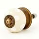 Cream White Polka Dot Small Dresser Knob