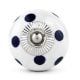 White Navy Blue Polka Dot Ceramic Knob