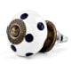 White Navy Blue Polka Dot Ceramic Knob