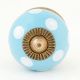 Turquoise Polka Dot Small Ceramic Dresser Knobs