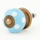 Turquoise Polka Dot Small Ceramic Dresser Knobs