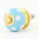 Turquoise Polka Dot Small Ceramic Dresser Knobs