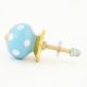 Turquoise Polka Dot Small Ceramic Dresser Knobs