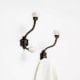 White Etched Ceramic Floral Iron Hooks-EHG-93 - Pack of 2