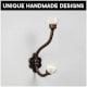 White Etched Ceramic Floral Iron Hooks-EHG-93 - Pack of 2