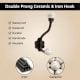 White Etched Ceramic Floral Iron Hooks-EHG-93 - Pack of 2
