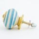 Old Turquoise Striped Knob