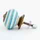 Old Turquoise Striped Knob