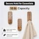 Wooden Brown White Pattern Adhesive Hook - Pack of 3
