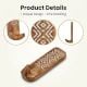 Wooden Brown White Pattern Adhesive Hook - Pack of 3