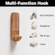 Wooden Brown White Pattern Adhesive Hook - Pack of 3