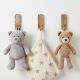 Wooden Brown White Pattern Adhesive Hook - Pack of 3