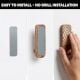 Wooden Brown White Pattern Adhesive Hook - Pack of 3